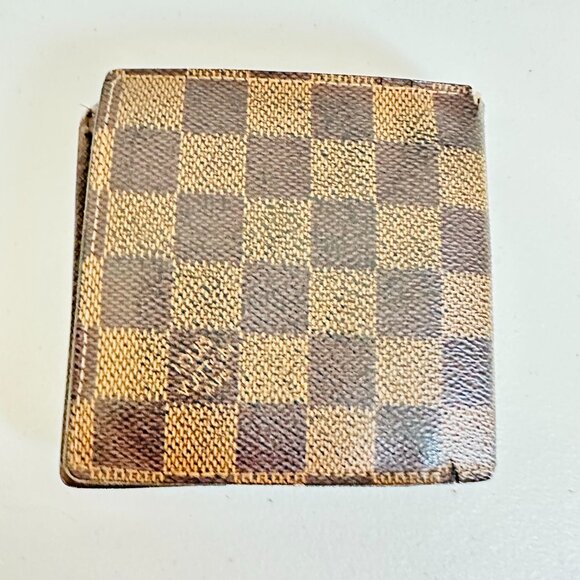 AUTHENTIC DAMIER EBENE BIFOLD MEN'S WALLET VINTAGE CA2152 MADE IN SPAIN - Picture 6 of 12